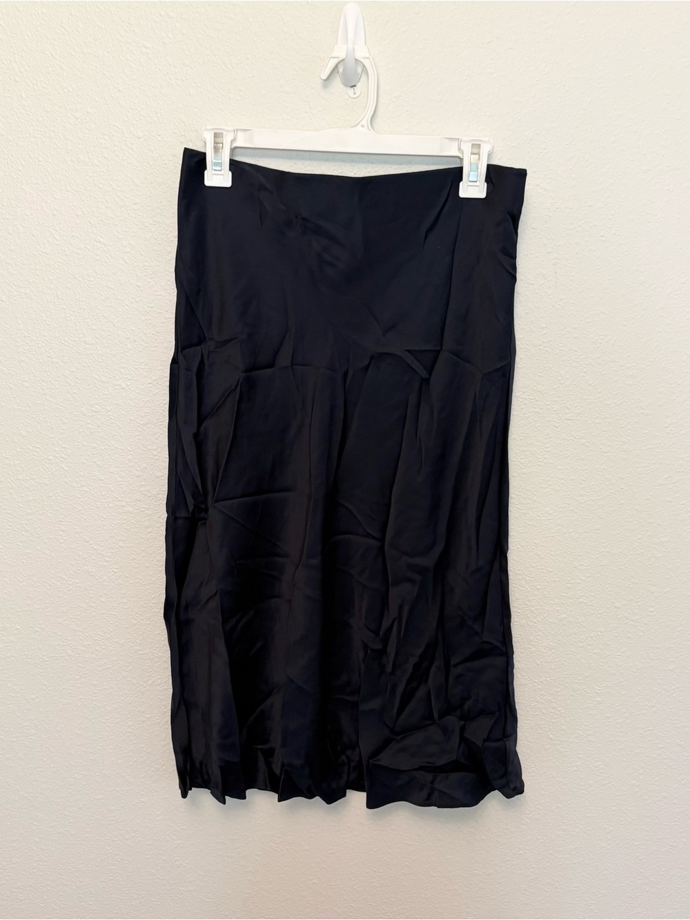 Quince Silk Midi Skirt Women Size M Navy Blue 100% Silk Slip Skirt Classic